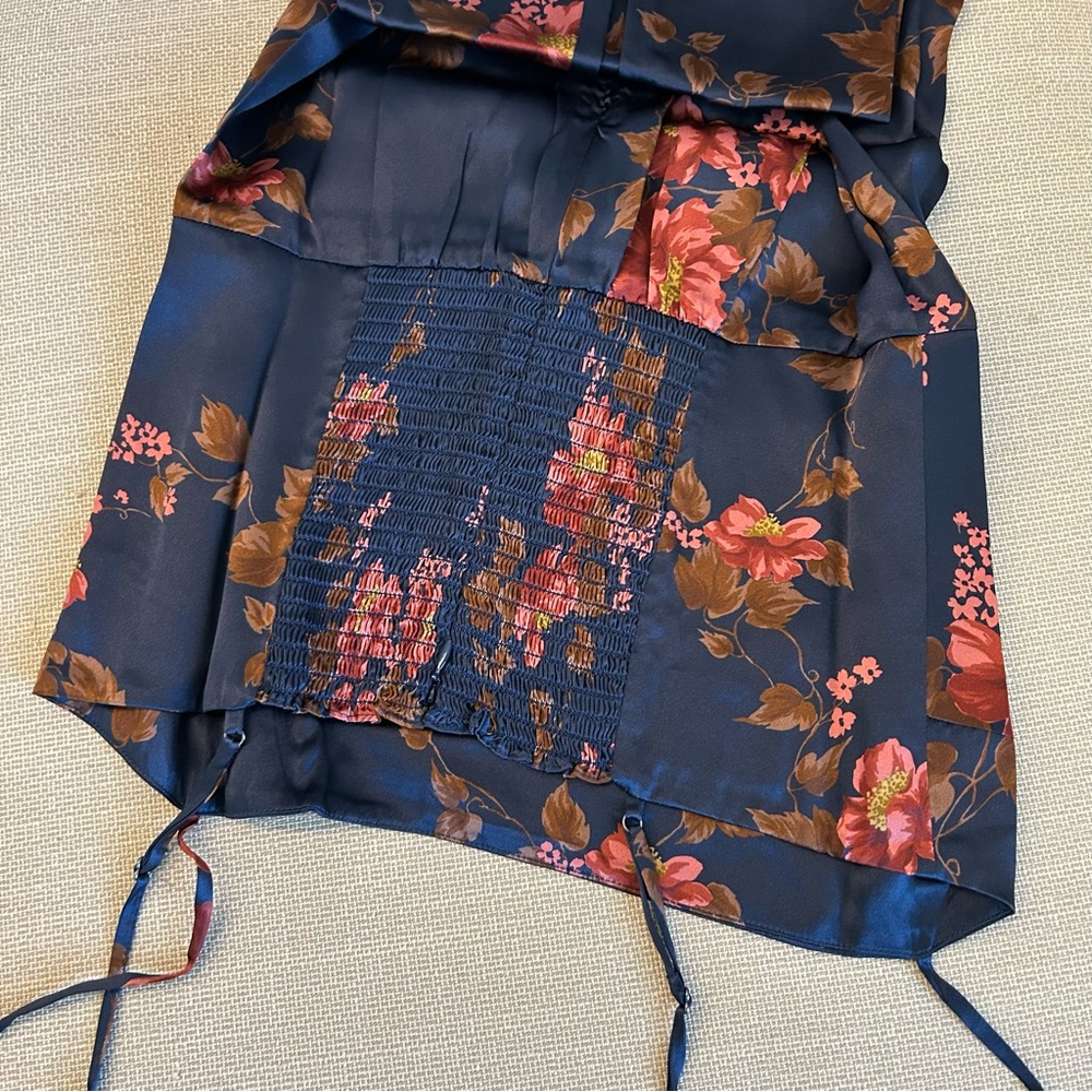Reformation Frankie Silk Maxi Dress - Core Navy Red Floral Wedding Cocktail - Picture 7 of 10